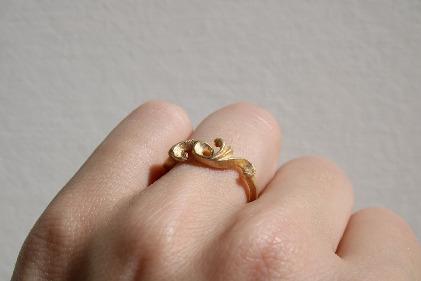 Matte Solid Gold Lace Ring