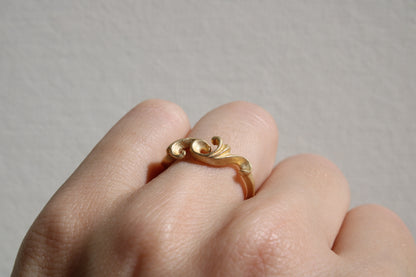 Matte Solid Gold Lace Ring
