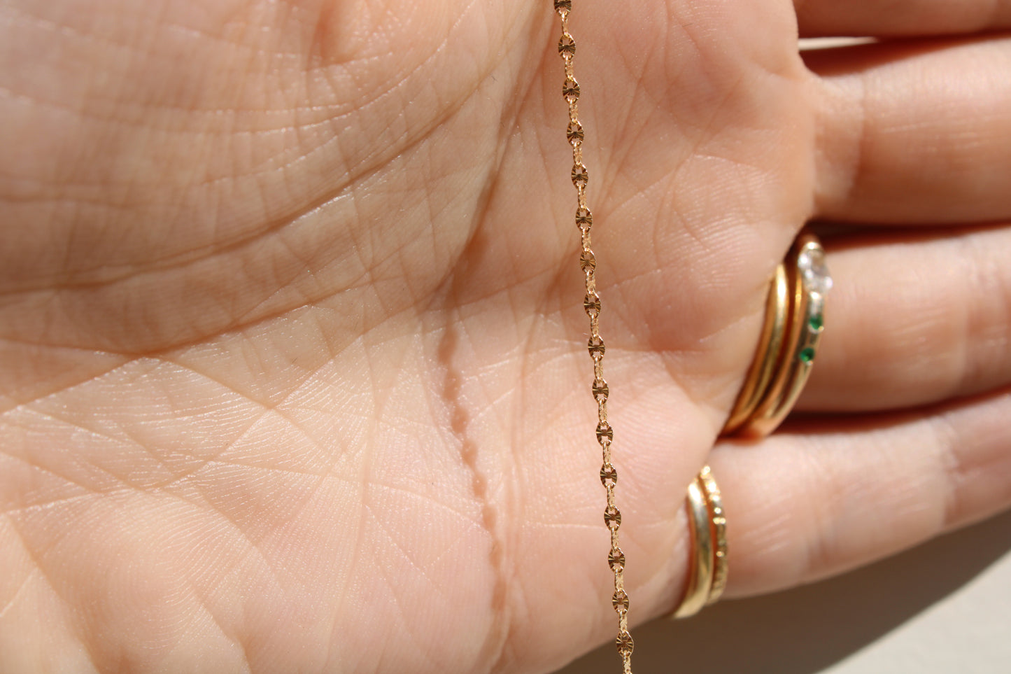 14k Solid Gold Glimmer Chain