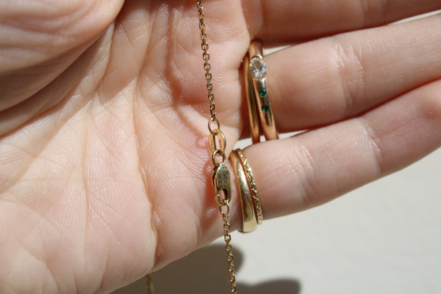 Solid 14k Yellow Gold Vintage Mini Biker Chain