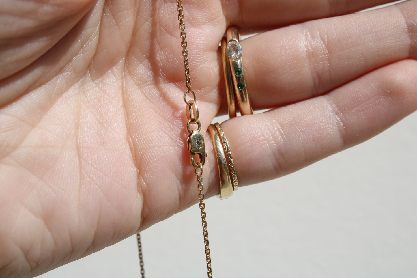 Solid 14k Yellow Gold Vintage Mini Biker Chain
