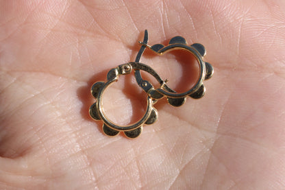 14k Everyday Gold Hoops Flower Earrings (set)