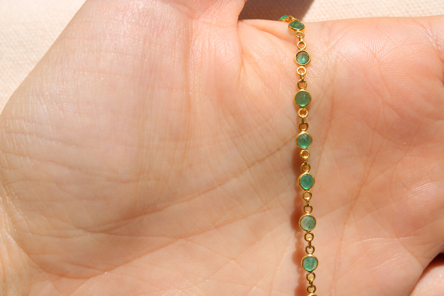 18k Yellow Gold Emerald Necklace