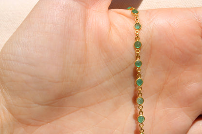 18k Yellow Gold Emerald Necklace