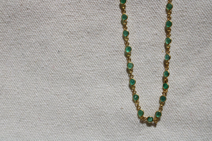 18k Yellow Gold Emerald Necklace