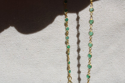 18k Yellow Gold Emerald Necklace