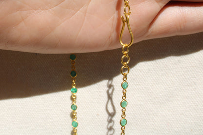 18k Yellow Gold Emerald Necklace