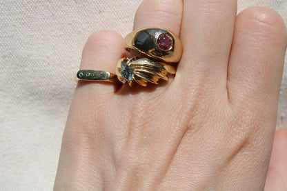 Classic Pink Diamond Heirloom Solid Gold Signet Ring