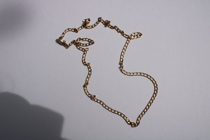 Vintage Solid 14k Yellow Gold Square Edge Curb Chain 20 Inch Chain