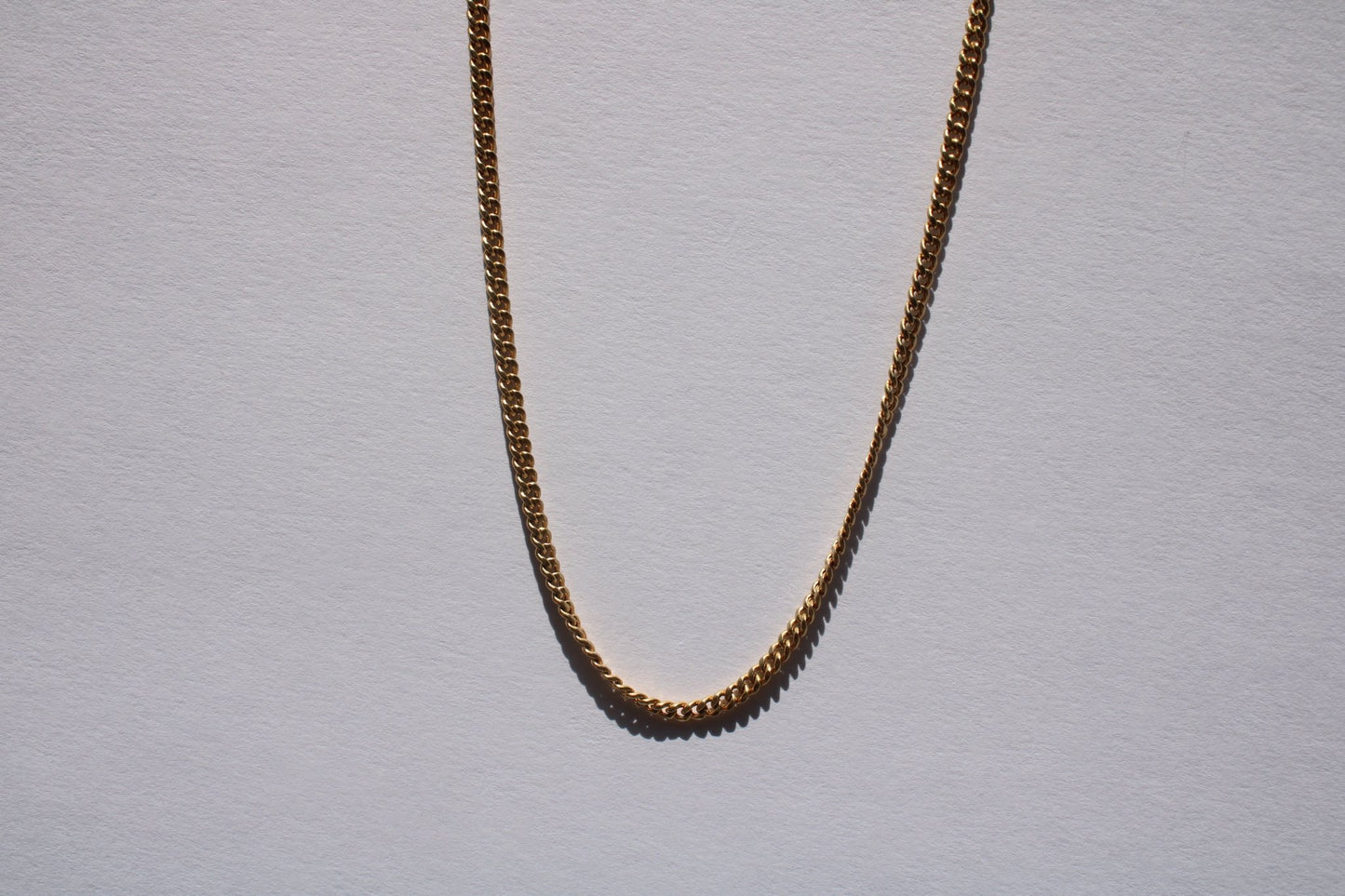 3mm 14k Yellow Gold Cuban Curb Chain