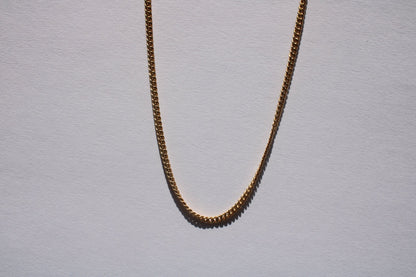 3mm 14k Yellow Gold Cuban Curb Chain