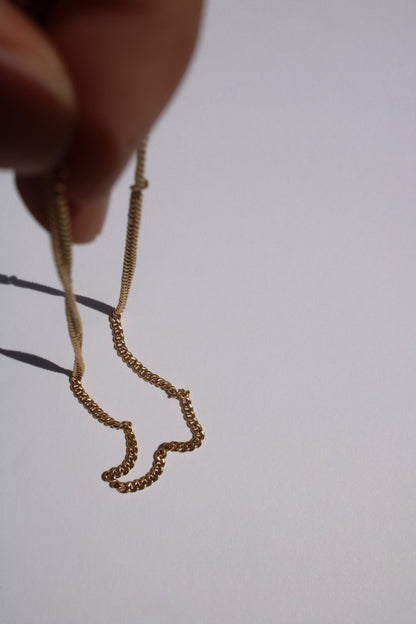 3mm 14k Yellow Gold Cuban Curb Chain