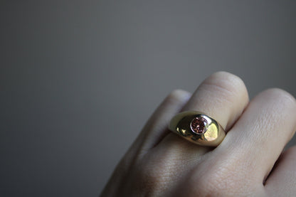 Classic Pink Diamond Heirloom Solid Gold Signet Ring