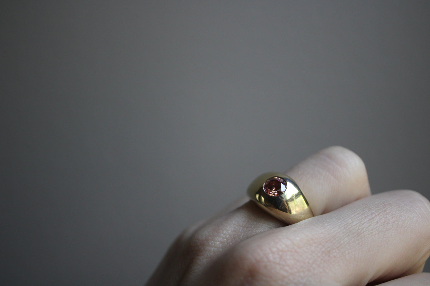 Classic Pink Diamond Heirloom Solid Gold Signet Ring