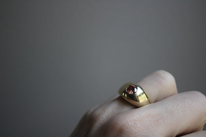 Classic Pink Diamond Heirloom Solid Gold Signet Ring