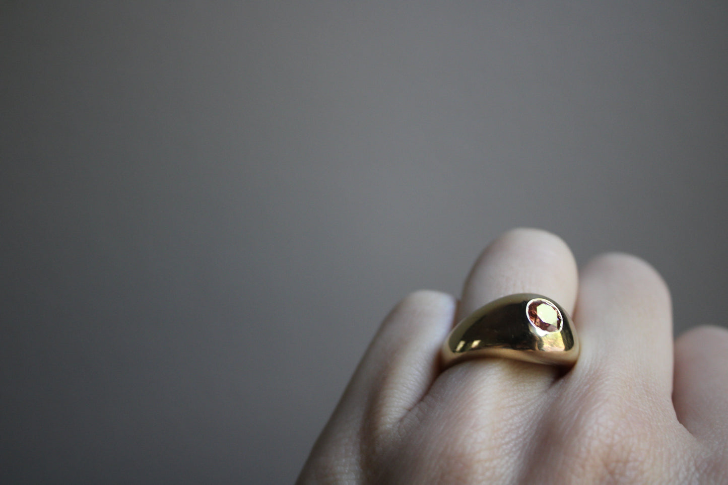 Classic Pink Diamond Heirloom Solid Gold Signet Ring