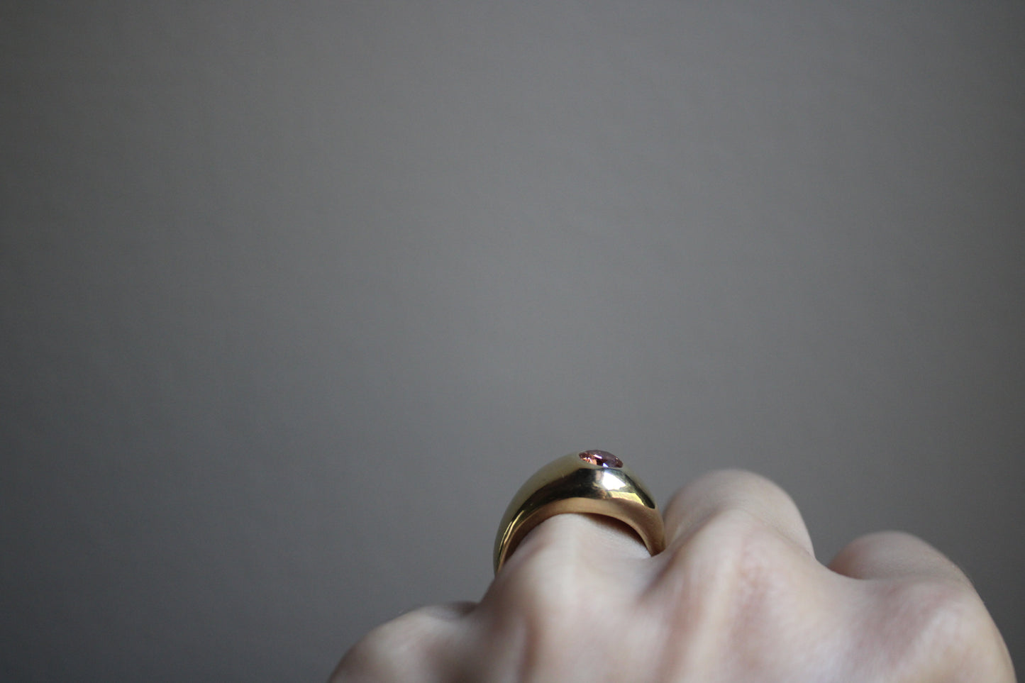 Classic Pink Diamond Heirloom Solid Gold Signet Ring