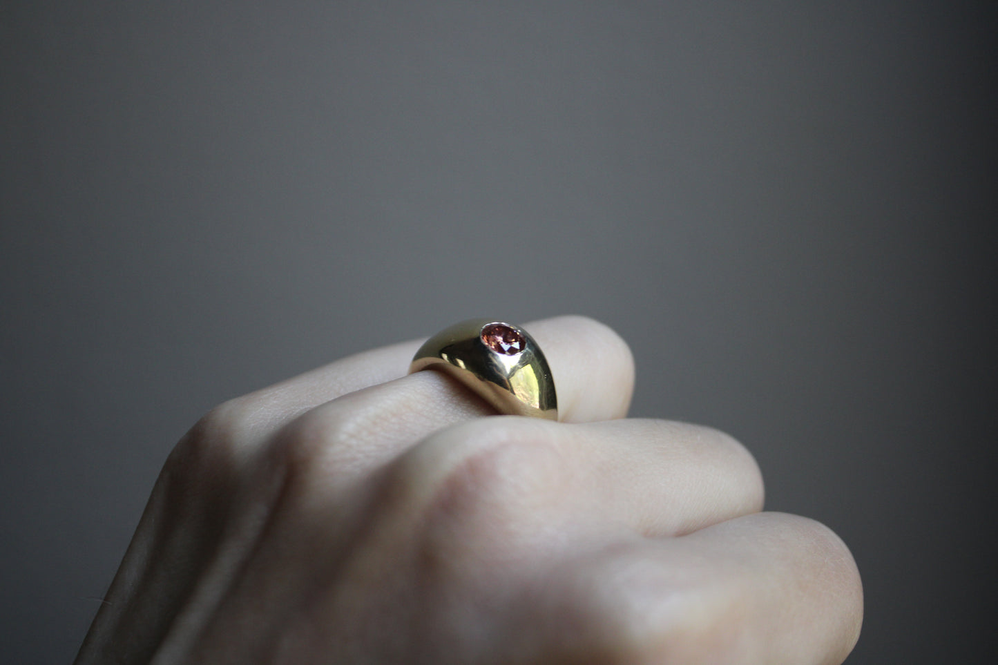 Classic Pink Diamond Heirloom Solid Gold Signet Ring