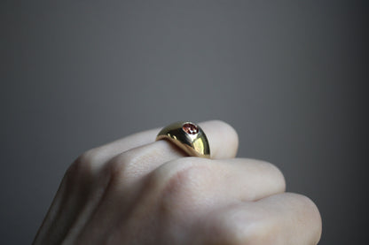 Classic Pink Diamond Heirloom Solid Gold Signet Ring