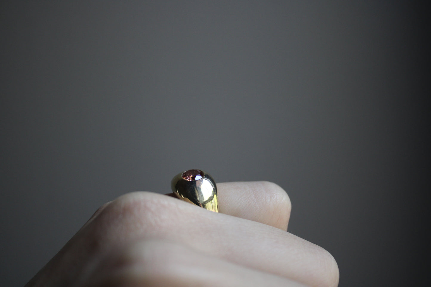Classic Pink Diamond Heirloom Solid Gold Signet Ring