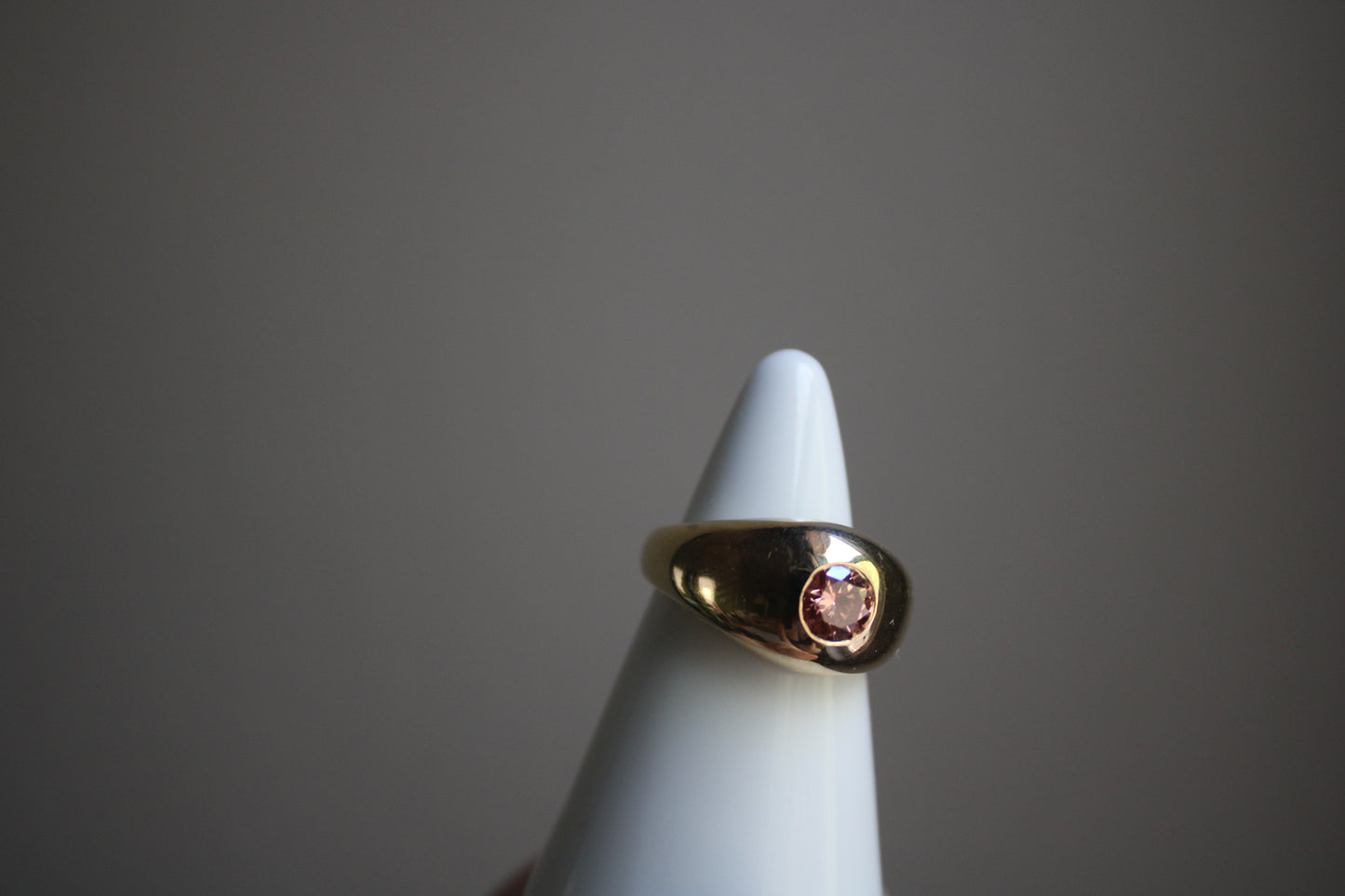 Classic Pink Diamond Heirloom Solid Gold Signet Ring