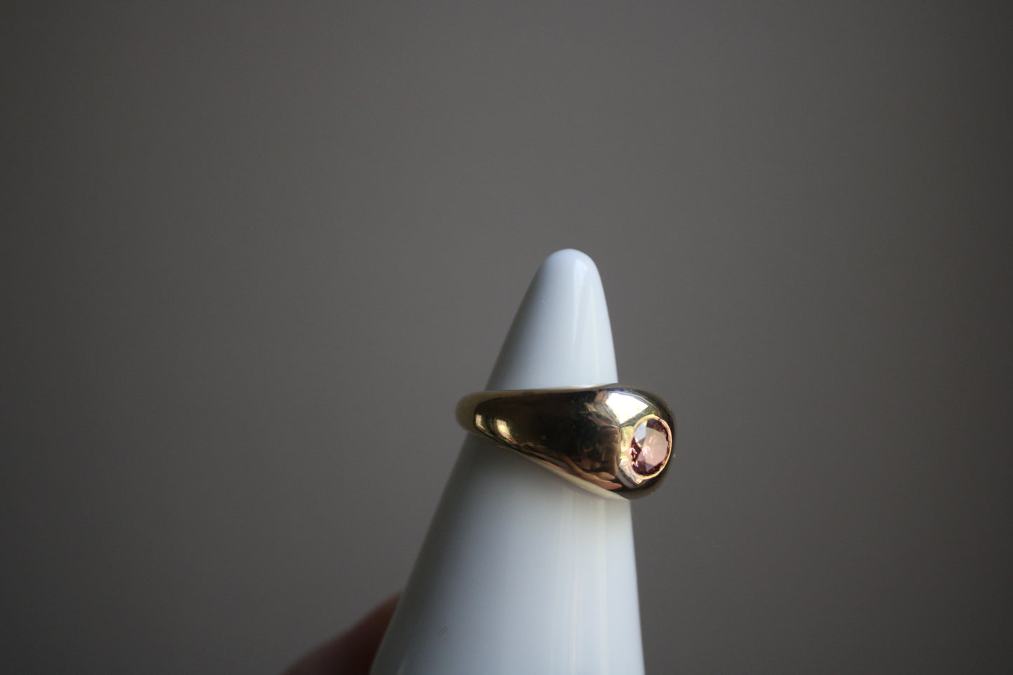 Classic Pink Diamond Heirloom Solid Gold Signet Ring