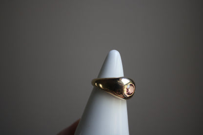 Classic Pink Diamond Heirloom Solid Gold Signet Ring