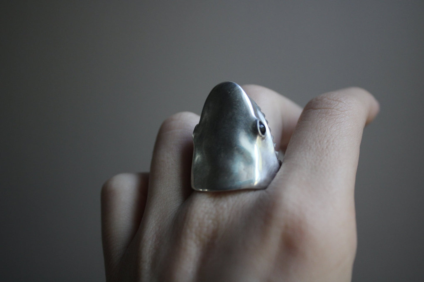 Handcarved Shark Ring for Men