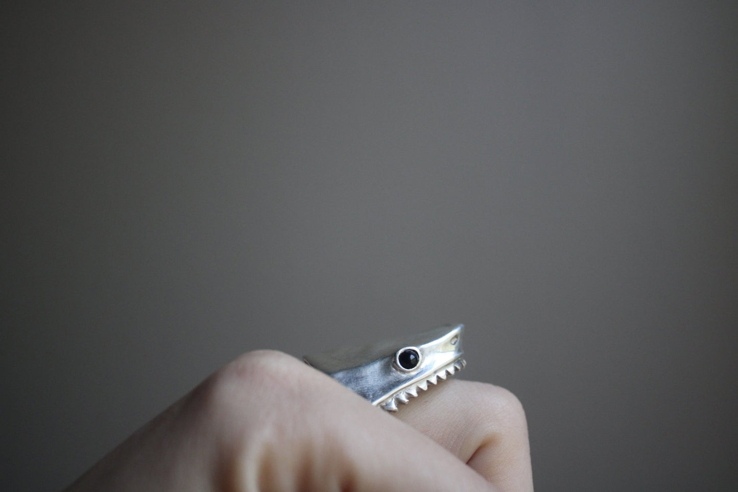 Handcarved Shark Ring for Men