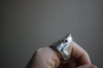 Handcarved Shark Ring for Men