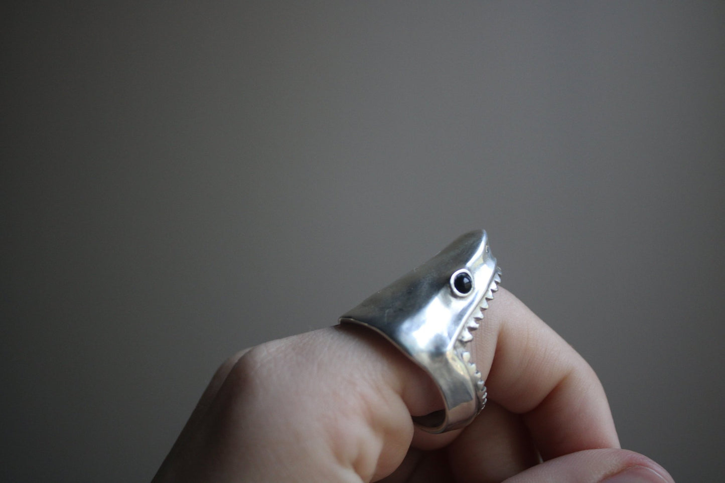 Handcarved Shark Ring for Men