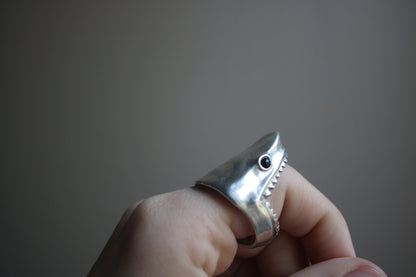 Handcarved Shark Ring for Men