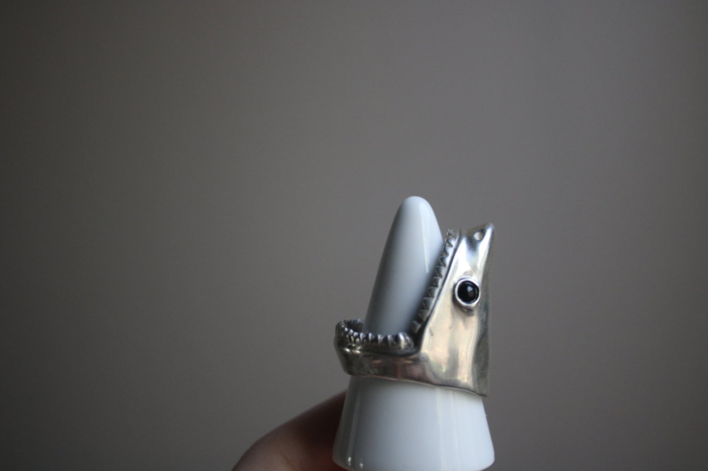 Handcarved Shark Ring for Men