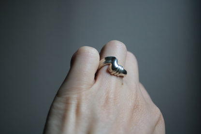 Everyday Solid Sterling Silver Twist Croissant Ring