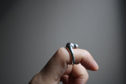 Everyday Solid Sterling Silver Twist Croissant Ring
