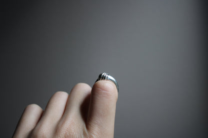 Everyday Solid Sterling Silver Twist Croissant Ring