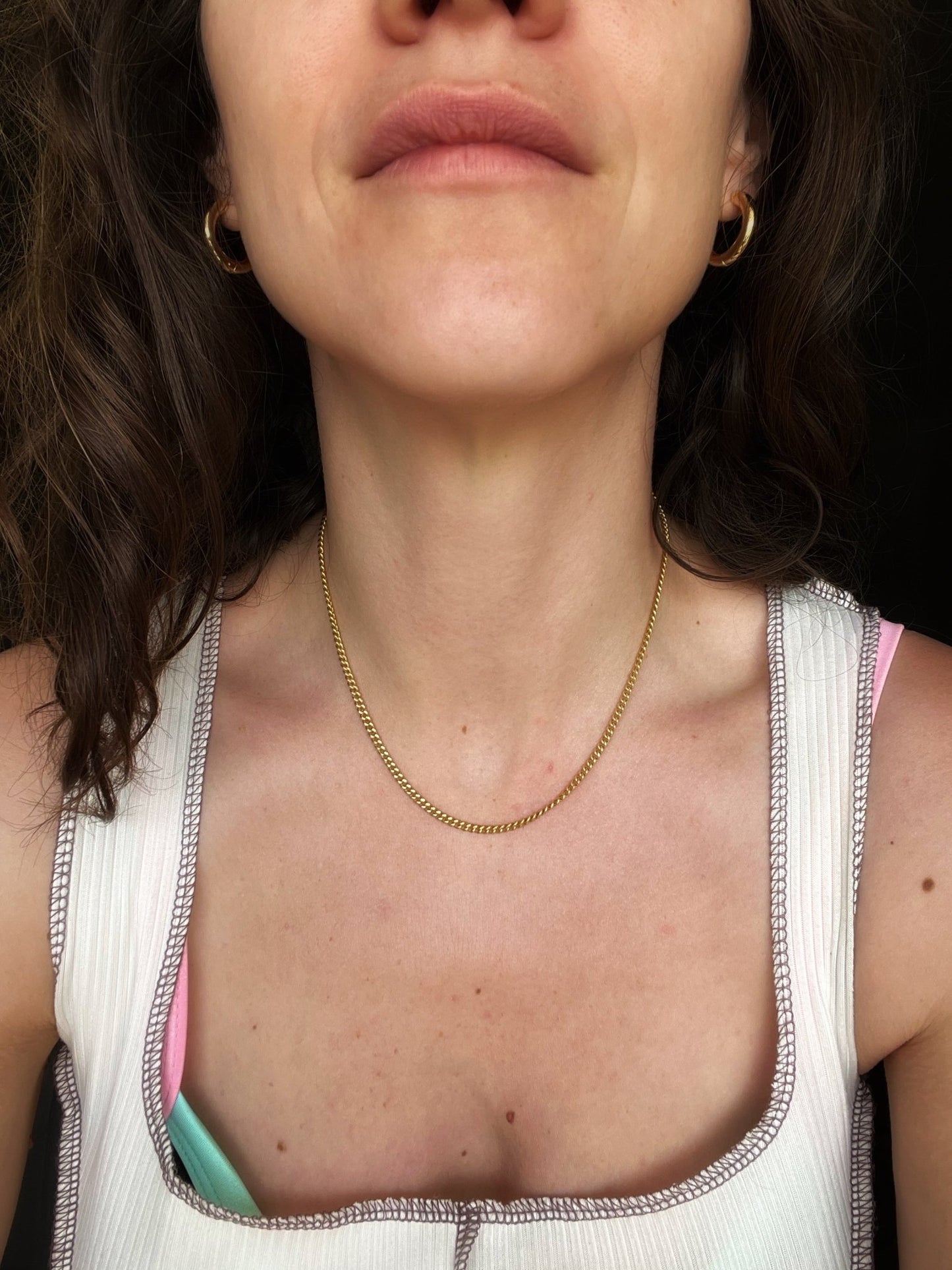 3mm 14k Yellow Gold Cuban Curb Chain
