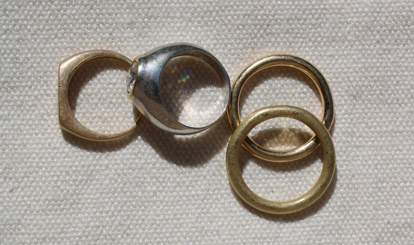 I offer a mix of my original recycled gold charms and ring designs, new gold chains, vintage gold chains, gold hoops and many other treasures in between.