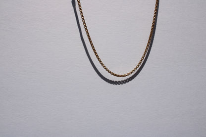 1.8mm Solid Gold Rounded Slinky Box Chain Necklace