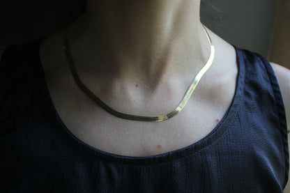 5mm 14k Solid Yellow Gold Herringbone Chain