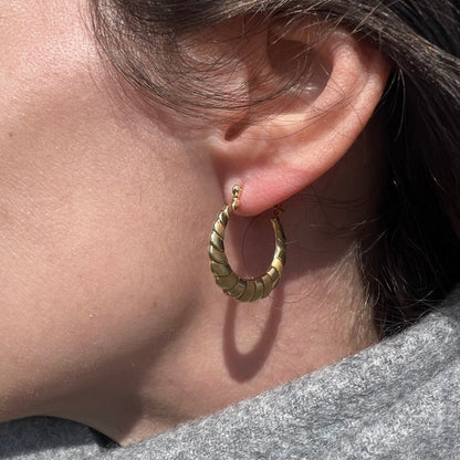 Vintage Gold Croissant Hoops | Gold Vintage Hoops dunia simunovic jewelry