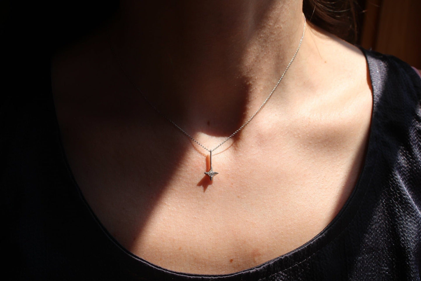 The *only* white gold necklace I have in my current collection. This beautifully delicate cable chain is balanced with an expertly set colorless CZ pendant.
